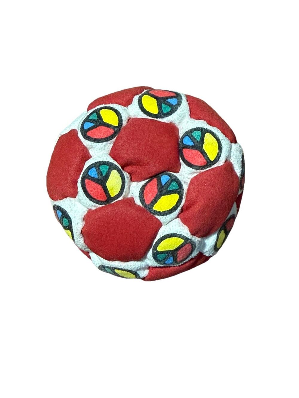 🔥Manuela’s Sandbag Footbag Hacky Sack PEACE SIGN RED/WHITE BNWT🔥